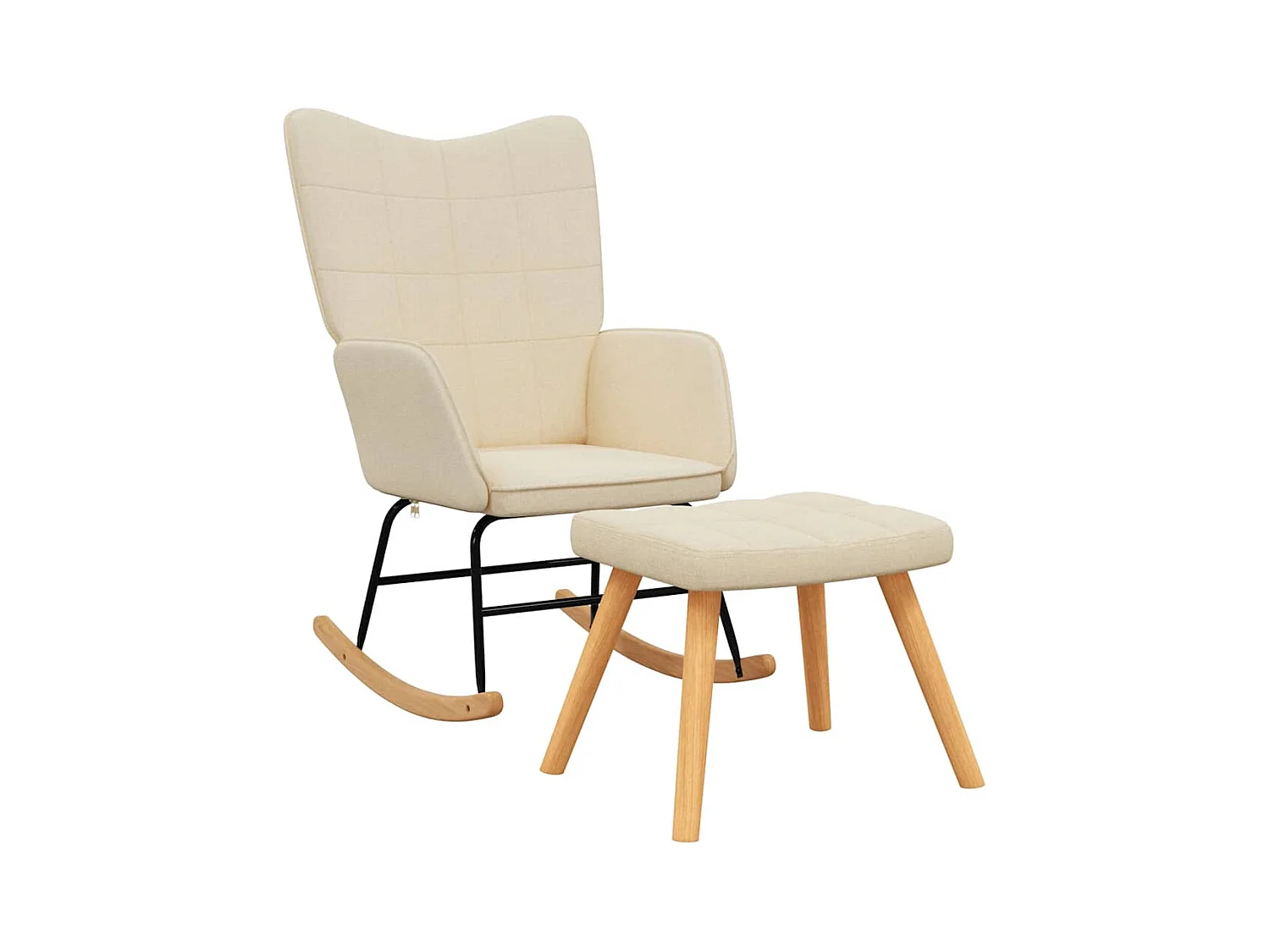 Fauteuil à bascule d'allaitement tissu crème 61 x 78 x 98 cm DEC028870