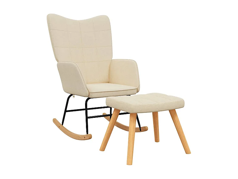 Fauteuil à bascule d'allaitement tissu crème 61 x 78 x 98 cm DEC028870