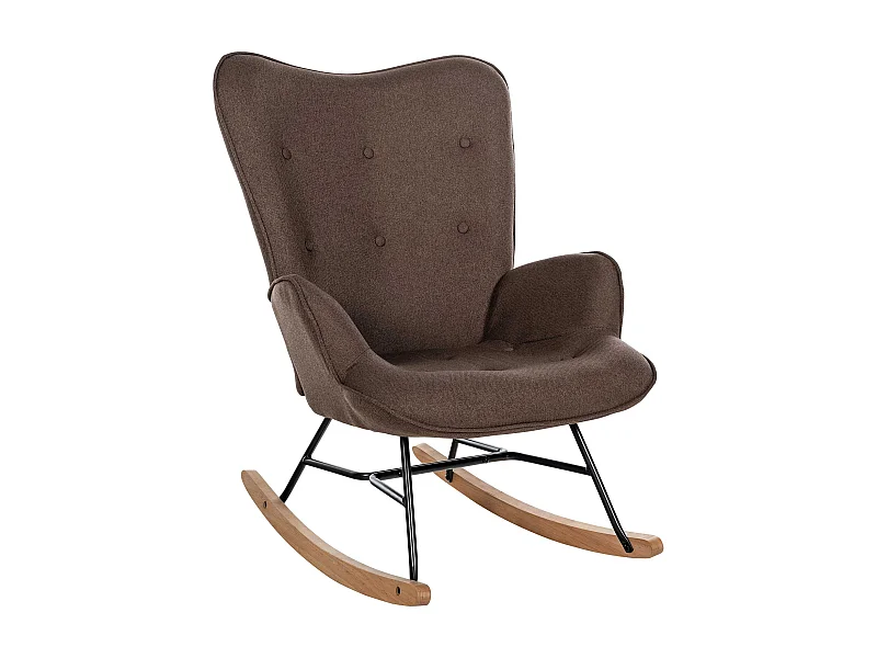 Fauteuil à bascule rocking métal marron 71 x 88 x 98 cm 10_0003803