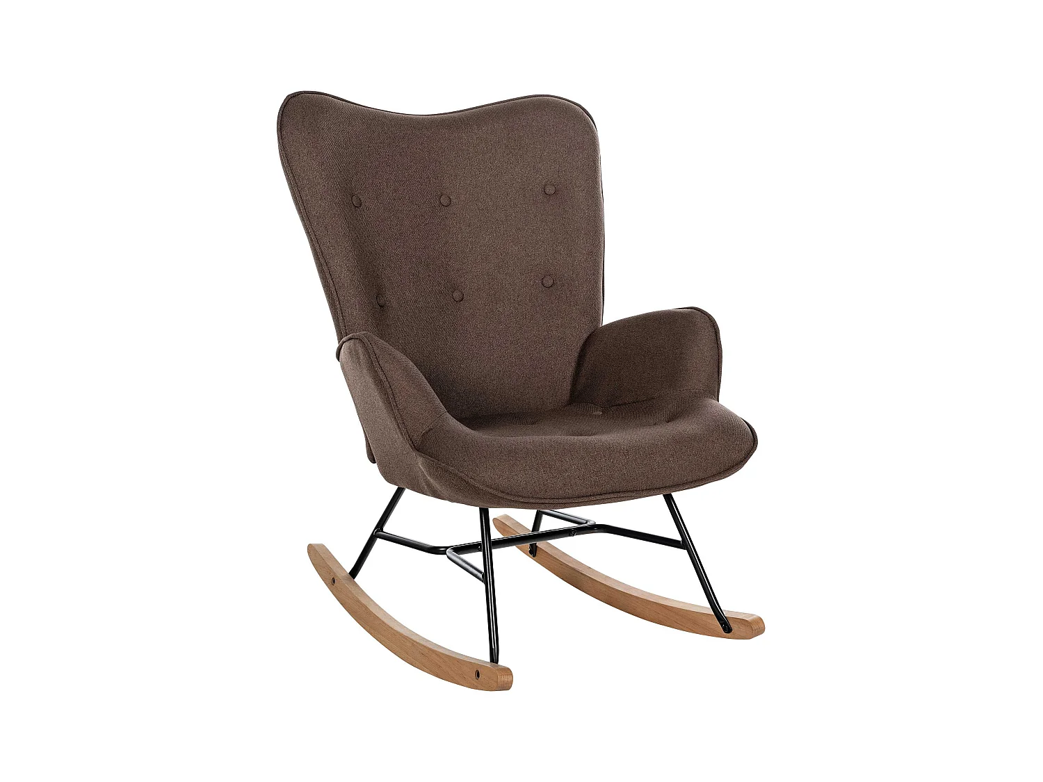 Fauteuil à bascule rocking métal marron 71 x 88 x 98 cm 10_0003803