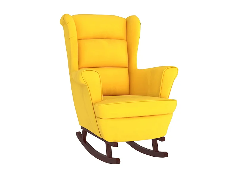 Fauteuil à bascule pieds bois marron 74 x 90 x 102 cm DEC029160