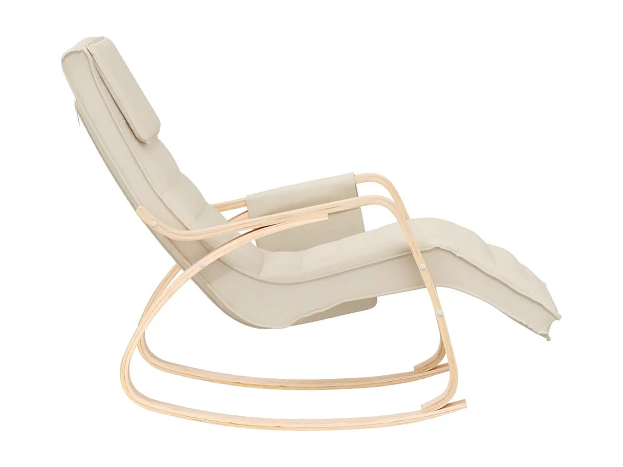 Fauteuil relax pour salon tissu crème 67 x 80 x 88 cm DEC028914