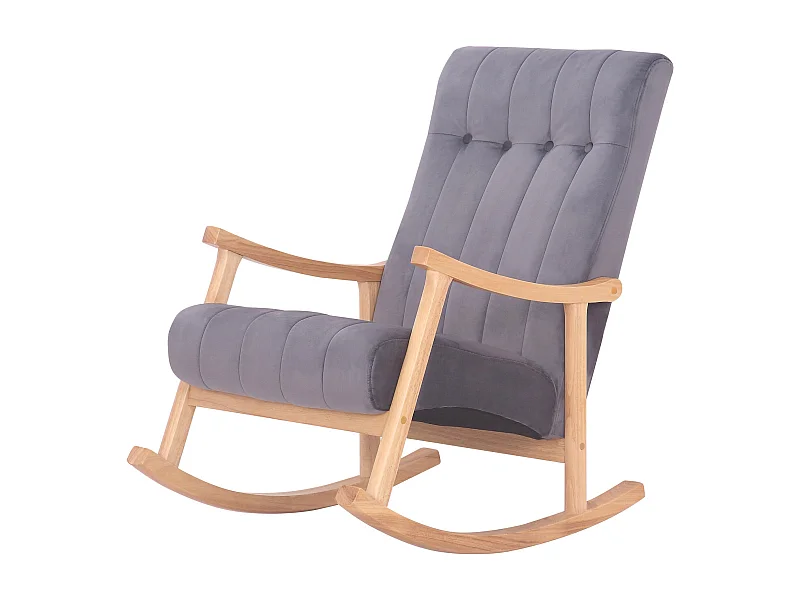 Fauteuil à bascule en bois marron 62 x 92 x 98 cm FAB10077
