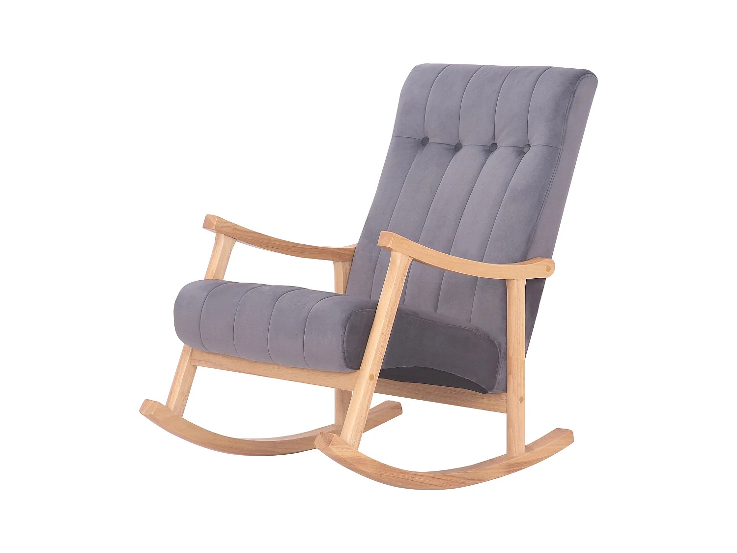Fauteuil à bascule en bois marron 62 x 92 x 98 cm FAB10077