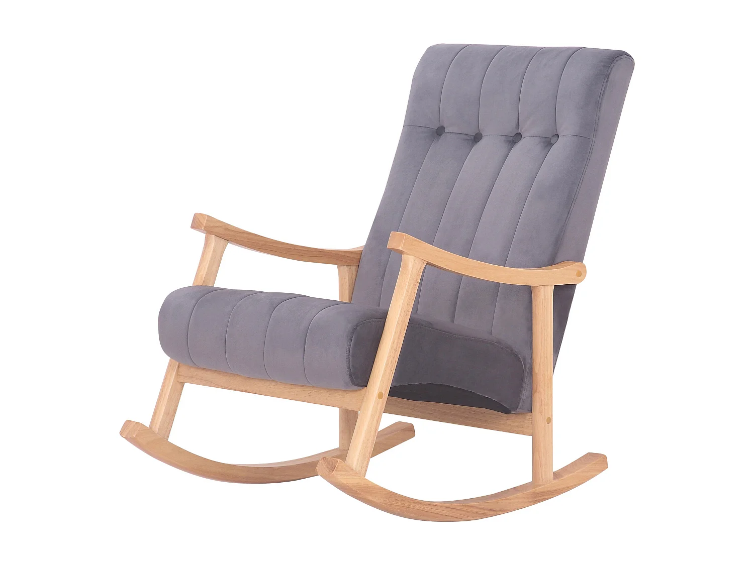 Fauteuil à bascule en bois marron 62 x 92 x 98 cm FAB10077