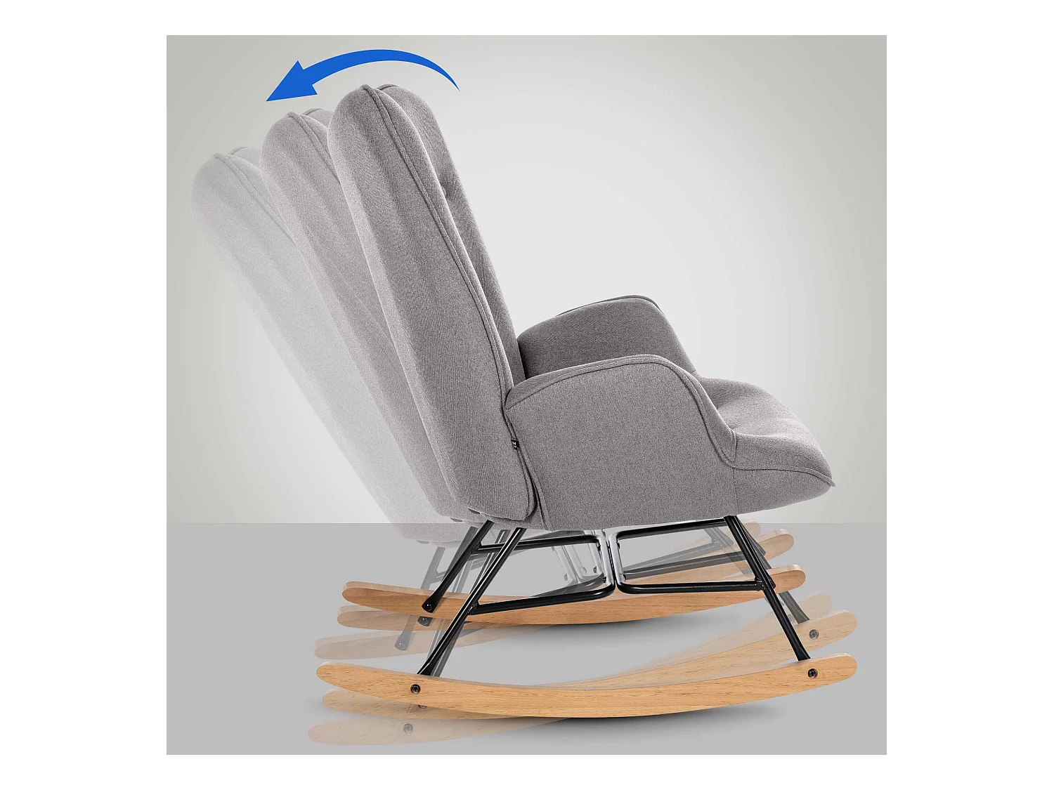 Fauteuil à bascule rocking métal marron 71 x 88 x 98 cm 10_0003806