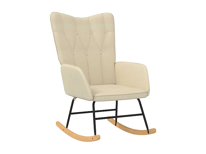 Fauteuil à bascule d'allaitement tissu crème 61 x 78 x 98 cm DEC028915