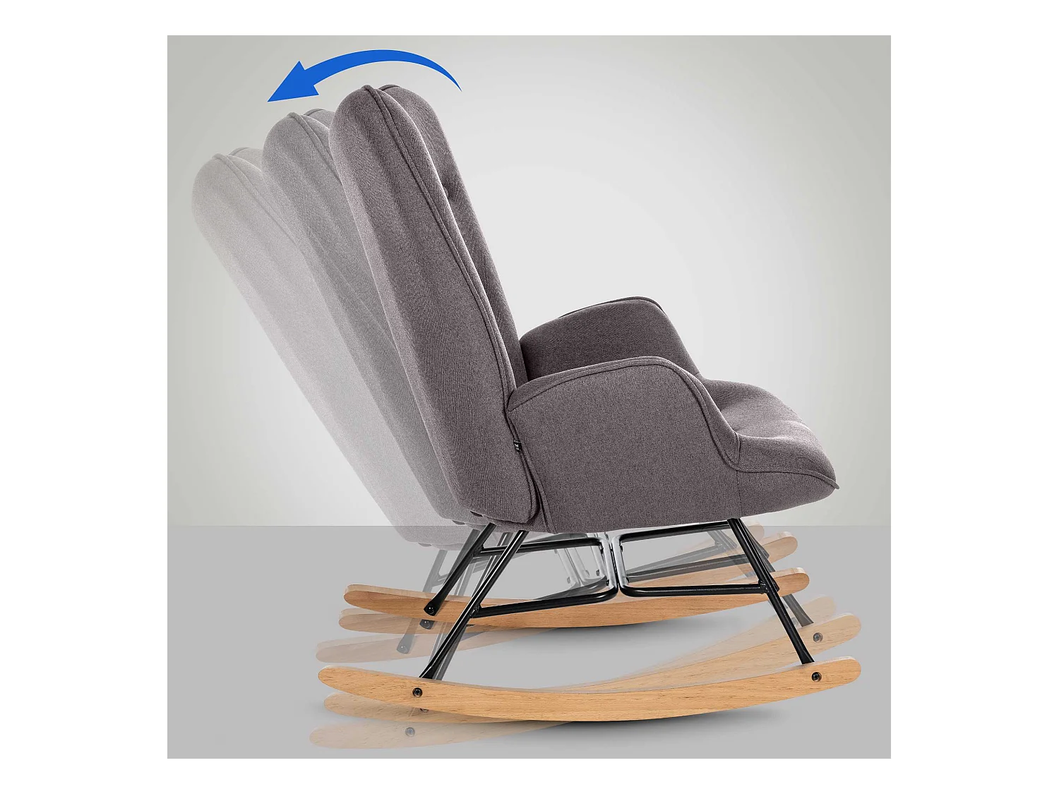 Fauteuil à bascule rocking métal marron 71 x 88 x 98 cm 10_0003805