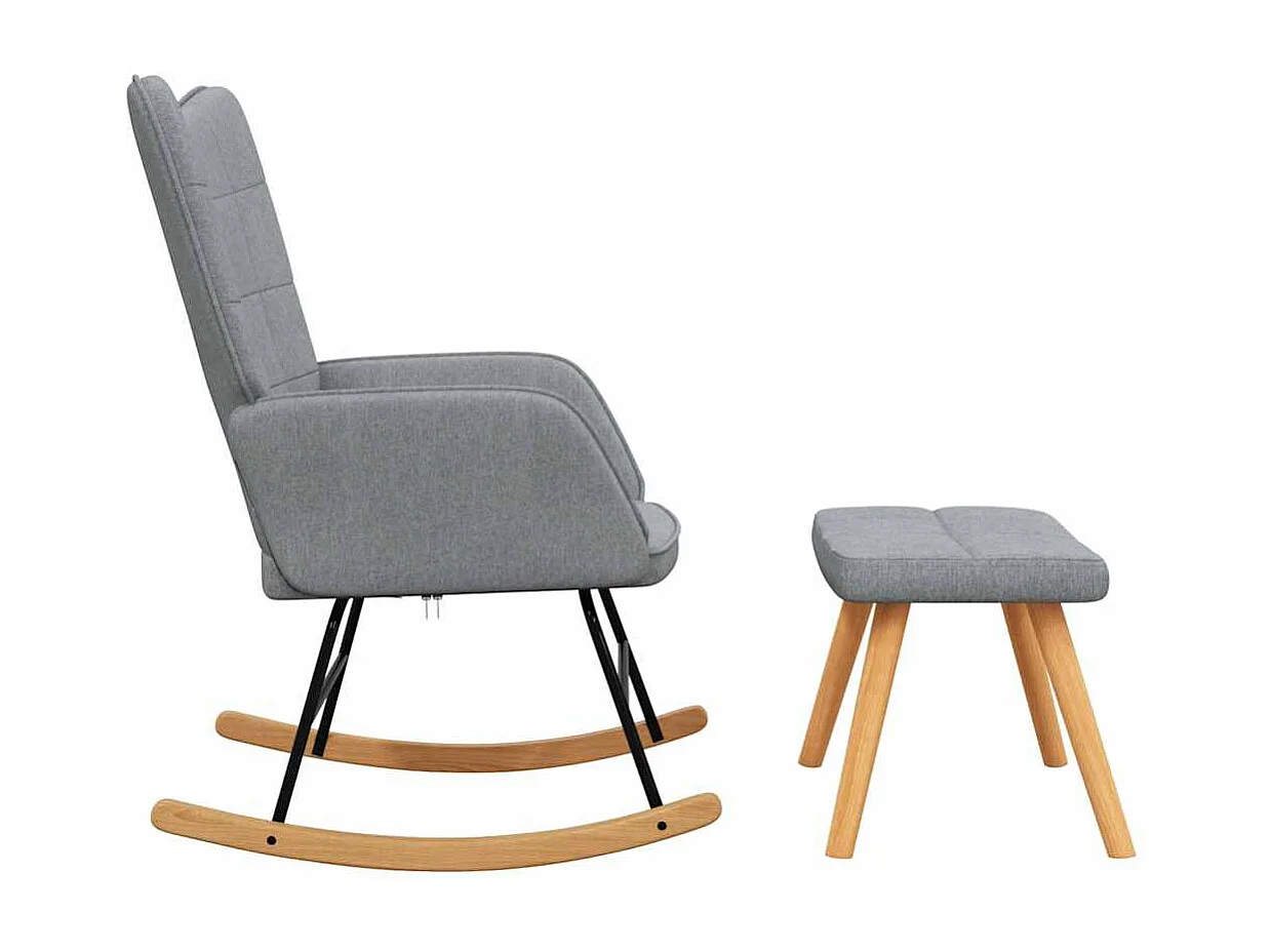 Fauteuil à bascule d'allaitement tissu grise 61 x 78 x 98 cm DEC028873