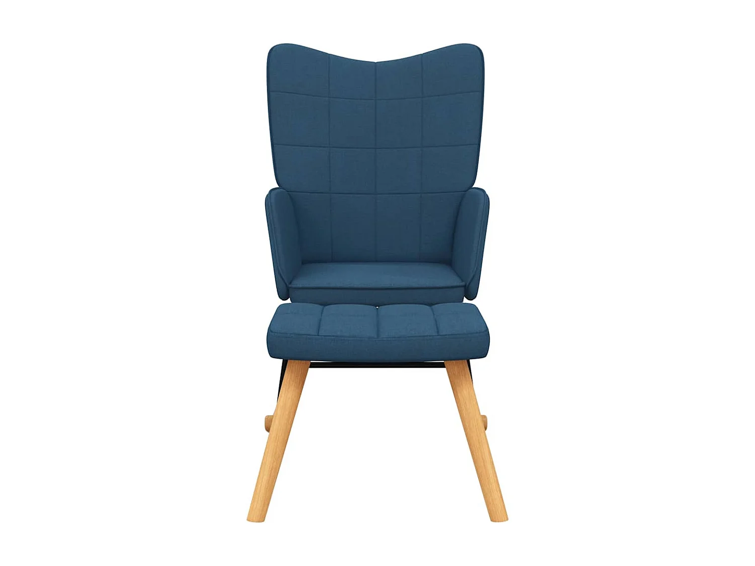 Fauteuil à bascule rembourré tissu bleue 61 x 78 x 98 cm DEC028868