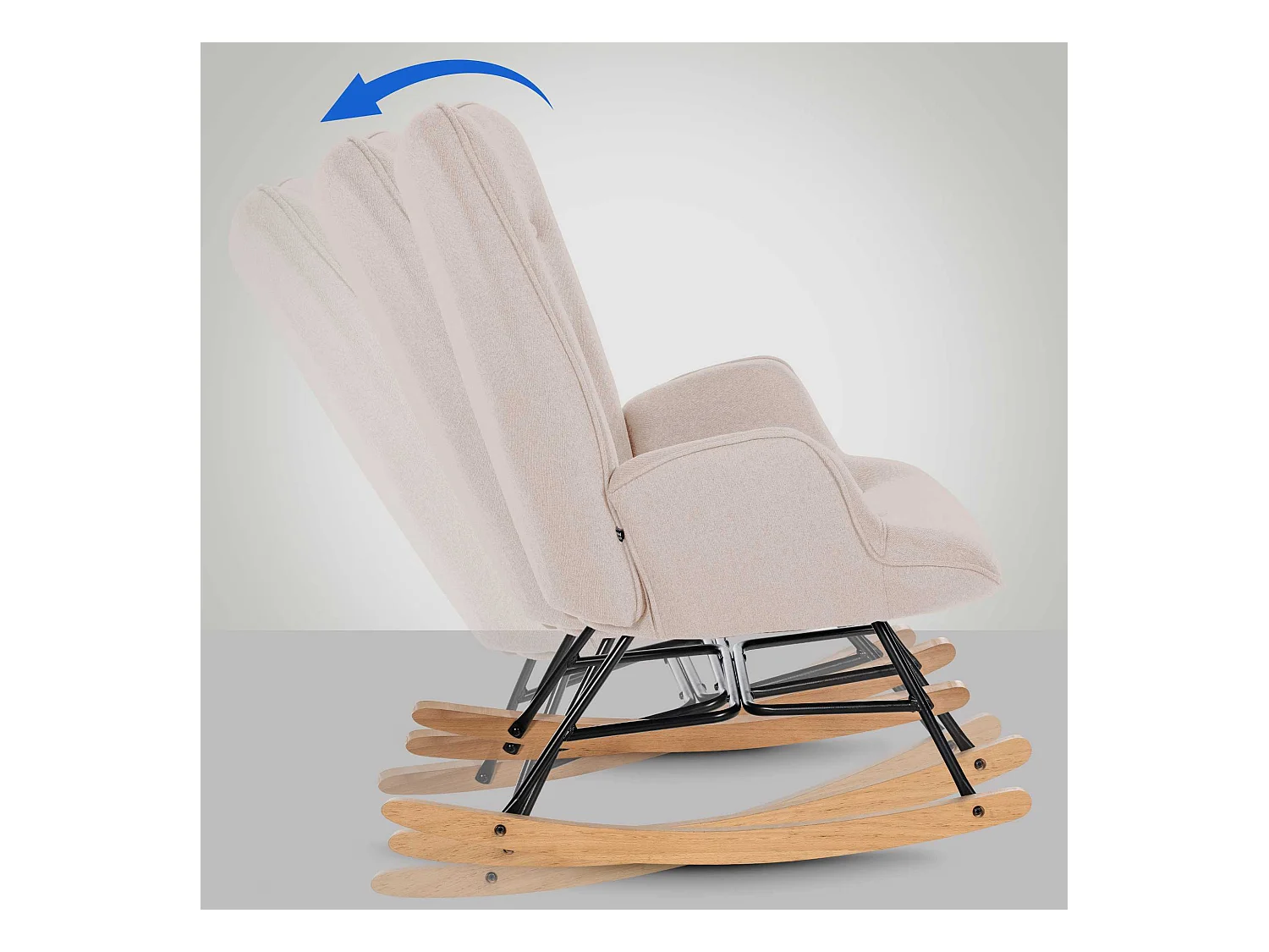 Fauteuil à bascule rocking métal marron 71 x 88 x 98 cm 10_0003804