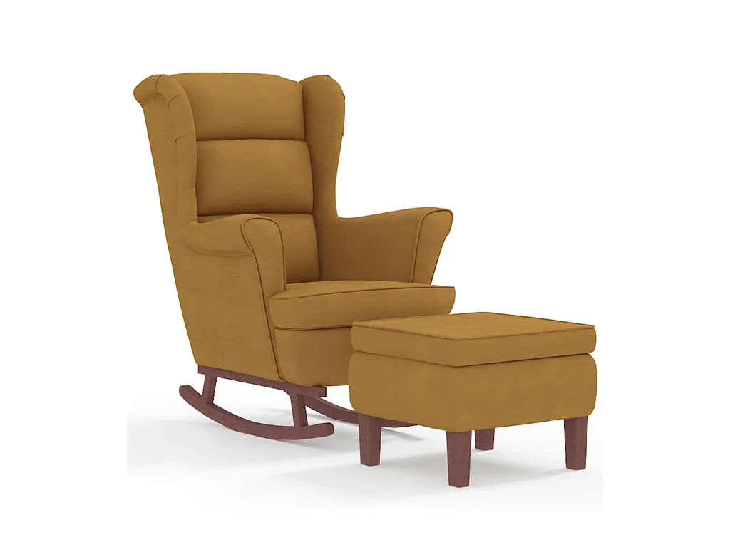 Fauteuil à bascule avec bois marron 78 x 93 x 97 cm DEC028762