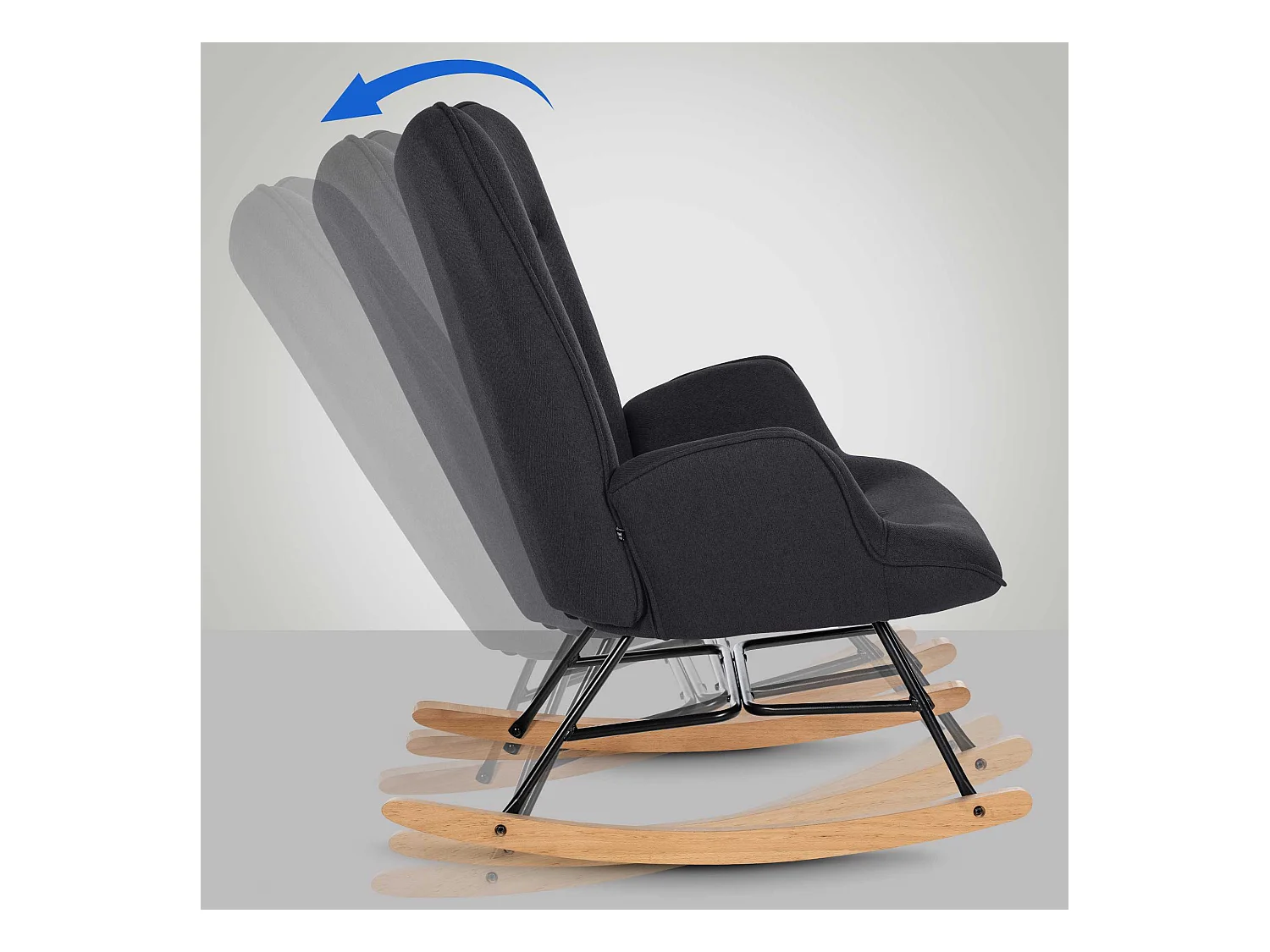 Fauteuil à bascule rocking métal marron 71 x 88 x 98 cm 10_0003807