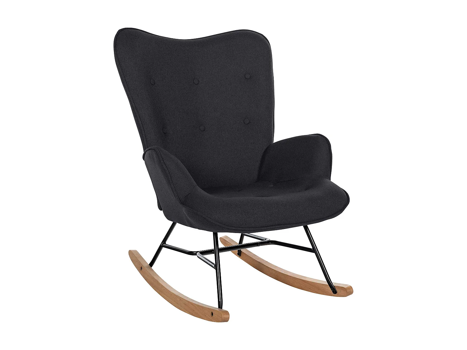 Fauteuil à bascule rocking métal marron 71 x 88 x 98 cm 10_0003807