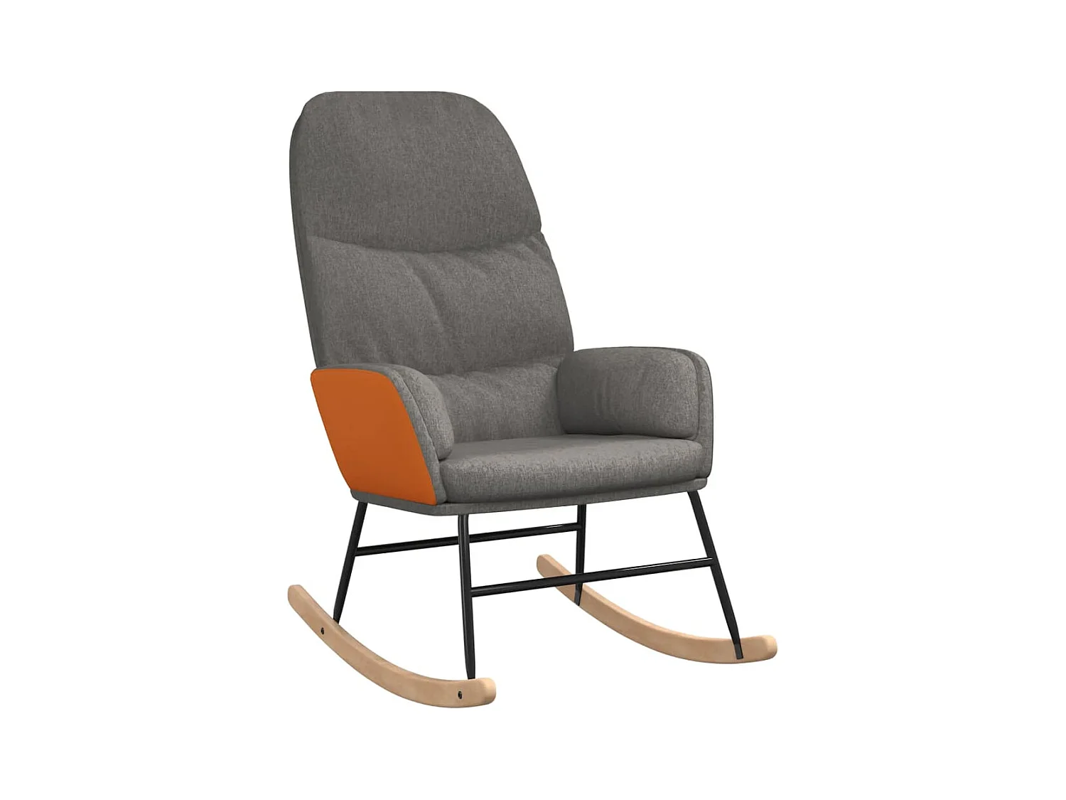 Fauteuil à bascule rembourré tissu grise 70 x 79 x 105 cm DEC028954
