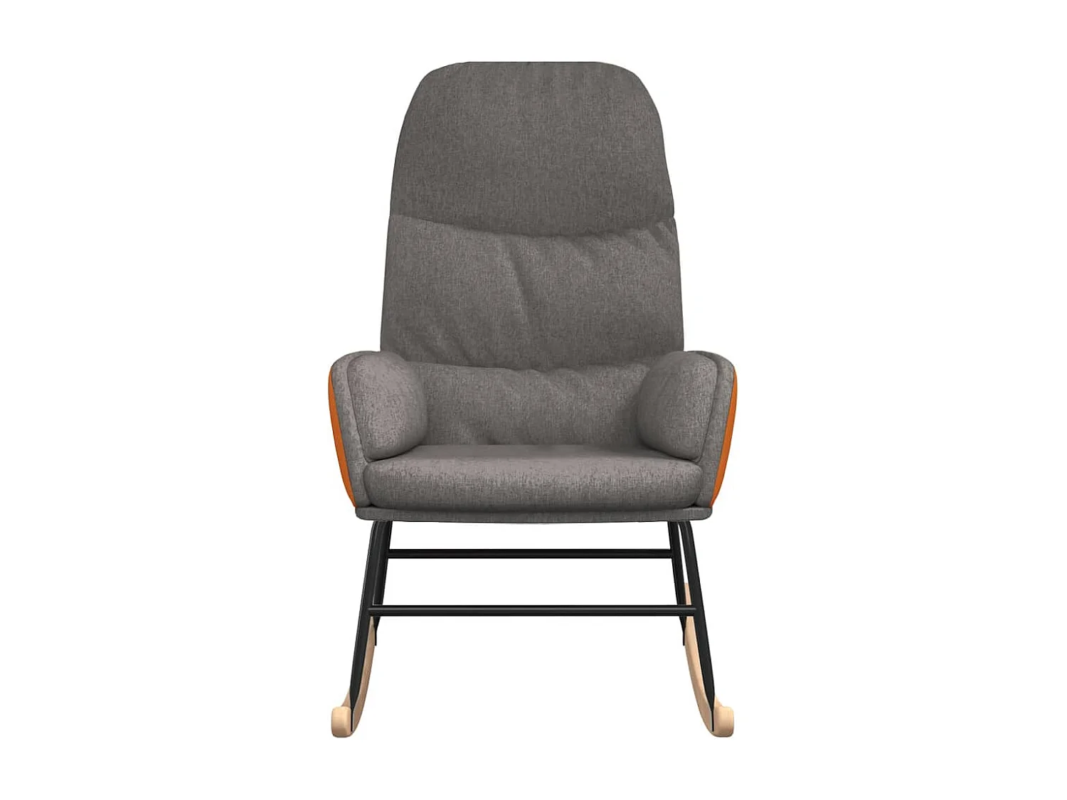 Fauteuil à bascule rembourré tissu grise 70 x 79 x 105 cm DEC028954