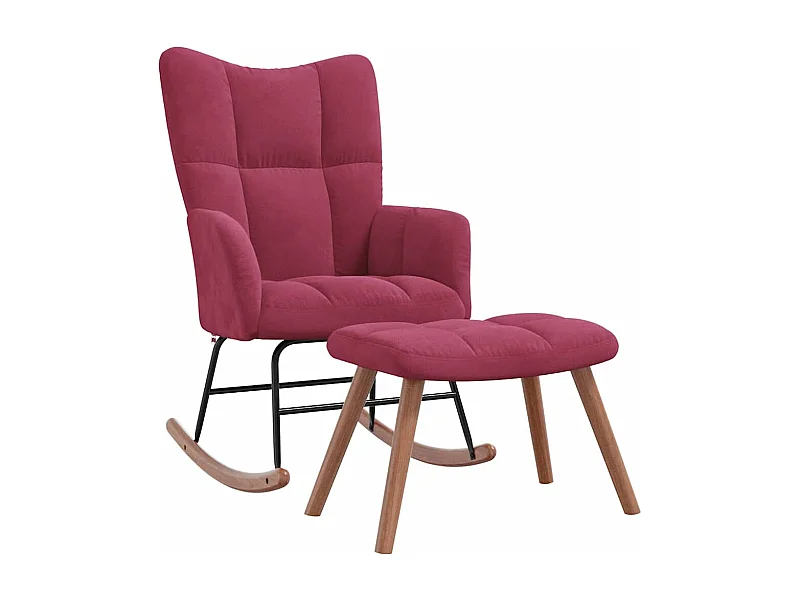 Fauteuil à bascule d'allaitement bordeaux 61 x 78 x 98 cm DEC028844