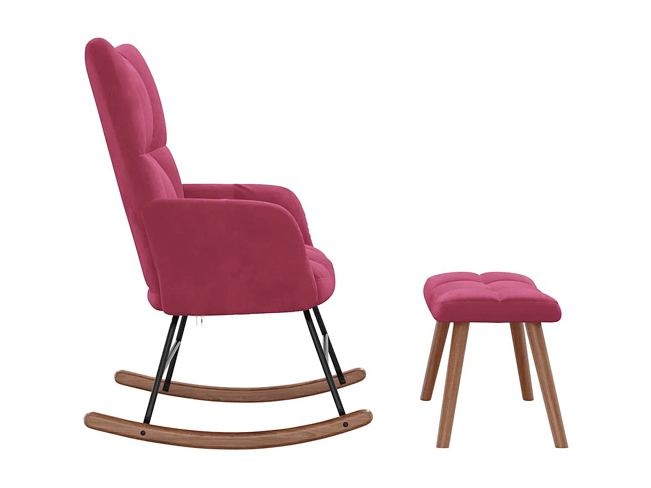 Fauteuil à bascule d'allaitement bordeaux 61 x 78 x 98 cm DEC028844