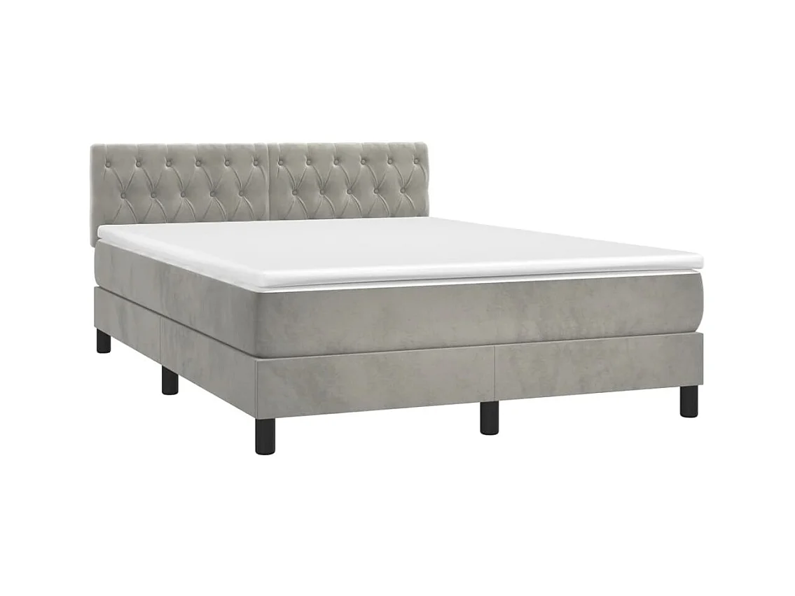 Cadre de lit LED tissu grise 203 x 144 x 78 cm TDL0207834