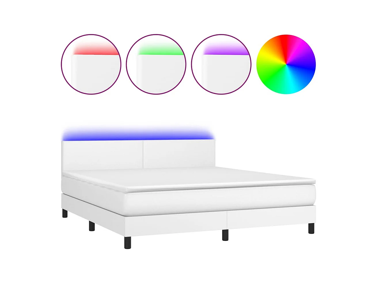 Cadre de lit LED blanche 203 x 180 x 88 cm TDL0208718