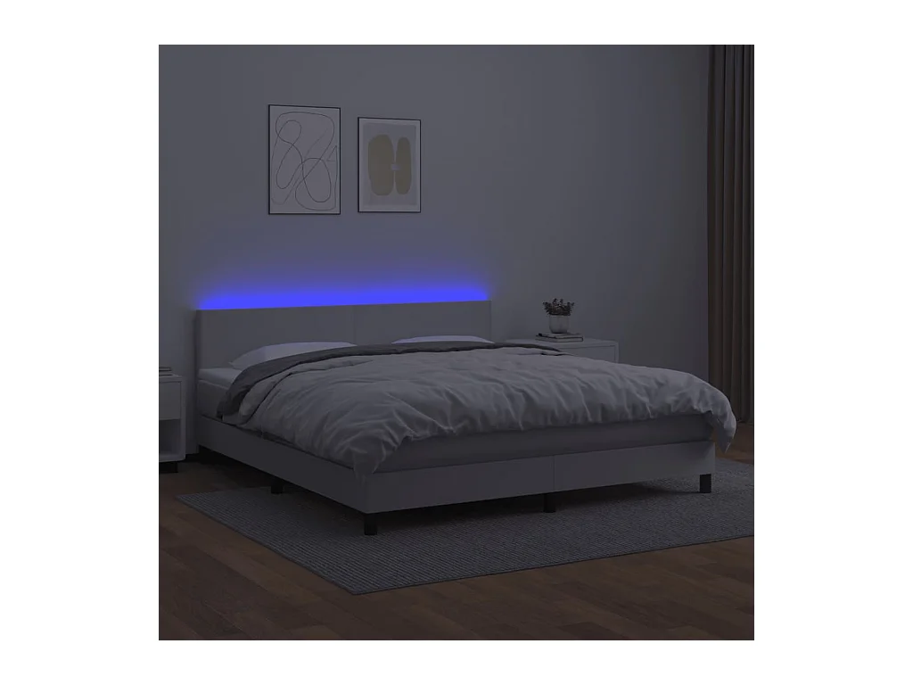 Cadre de lit LED blanche 203 x 180 x 88 cm TDL0208718