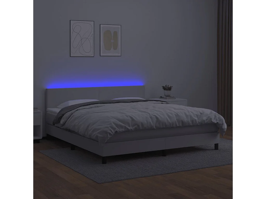 Cadre de lit LED blanche 203 x 180 x 88 cm TDL0208718