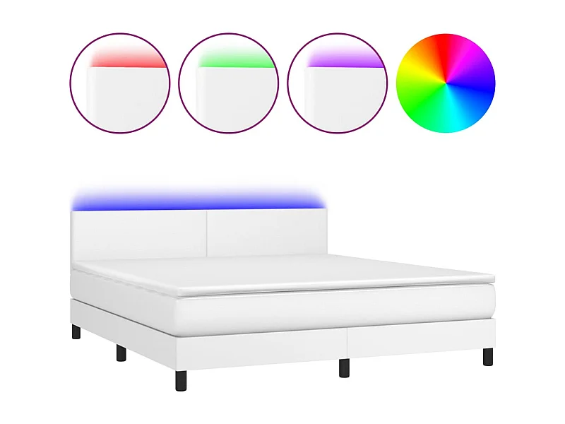 Cadre de lit LED blanche 203 x 180 x 88 cm TDL0208718