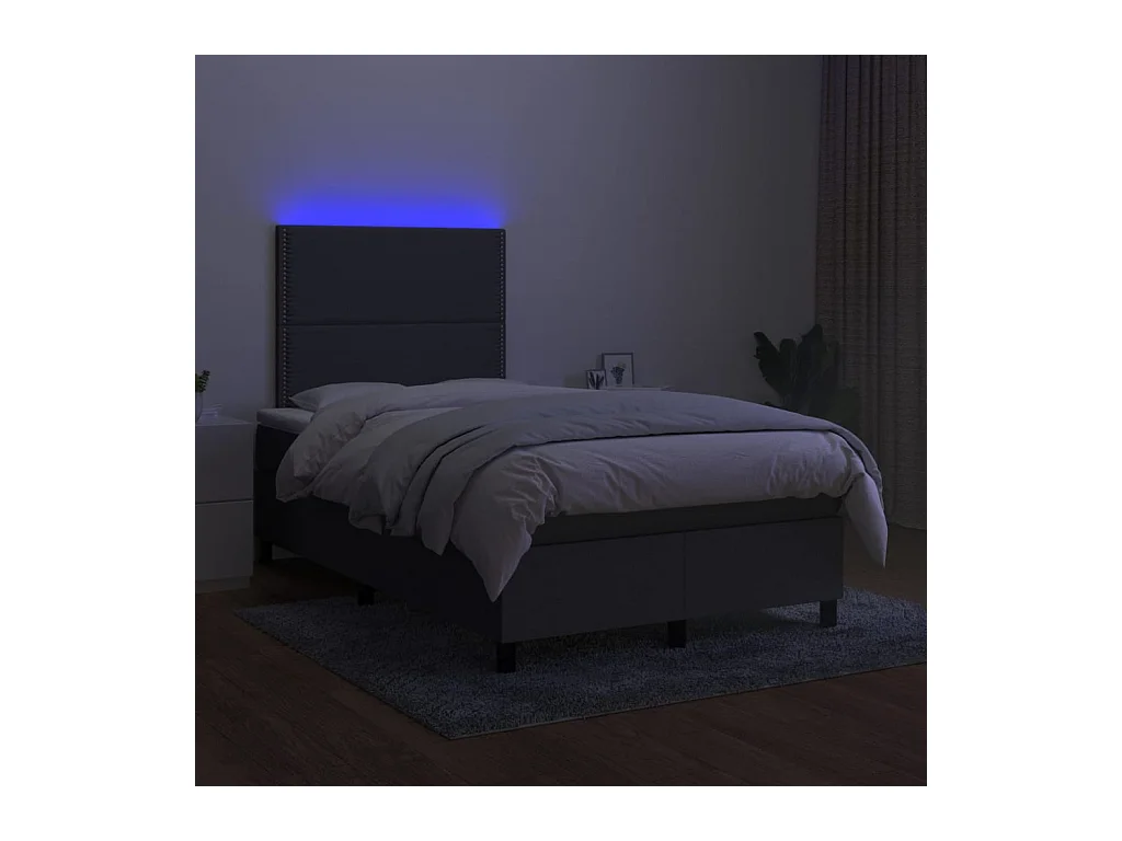 Cadre de lit LED tissu grise 120 x 200 x 20 cm TDL0208410