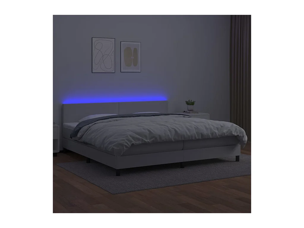 Cadre de lit LED tissu bleue 203 x 200 x 88 cm TDL0208714