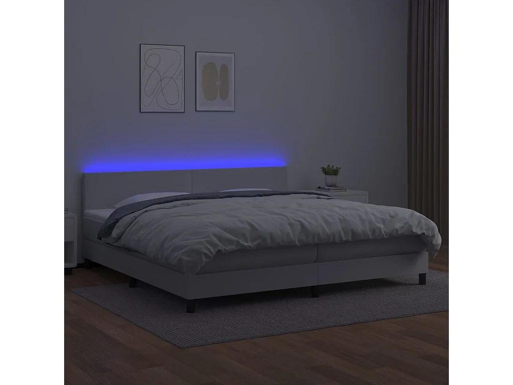 Cadre de lit LED tissu bleue 203 x 200 x 88 cm TDL0208714
