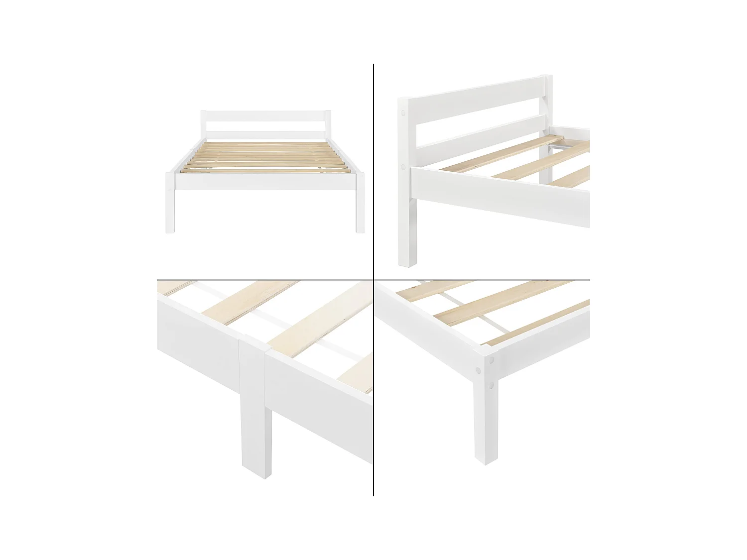 Cadre de lit avec blanche 206 x 126 x 50 cm 03_0004987