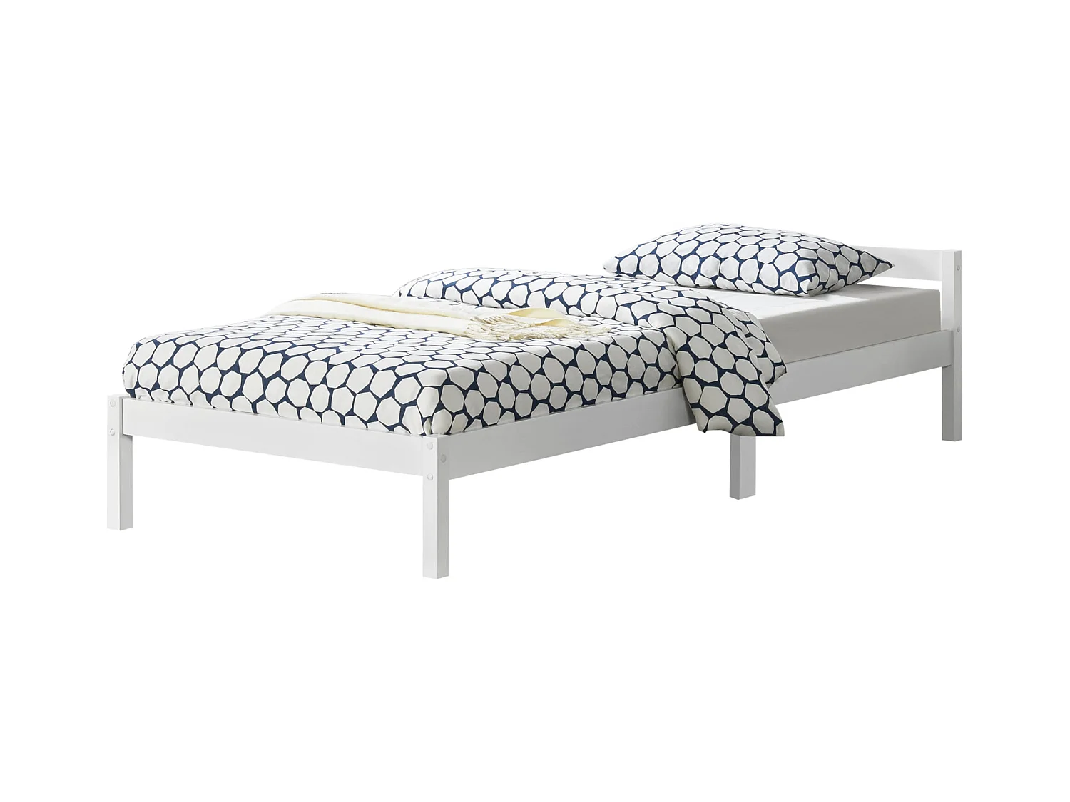 Cadre de lit avec blanche 206 x 126 x 50 cm 03_0004987