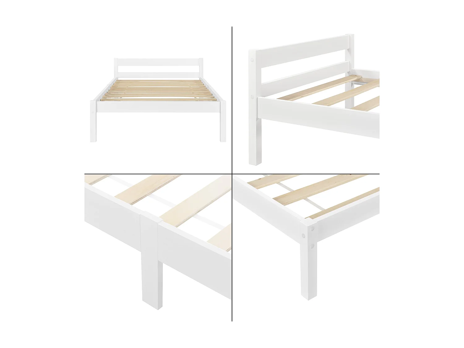 Cadre de lit avec blanche 206 x 126 x 50 cm 03_0004987