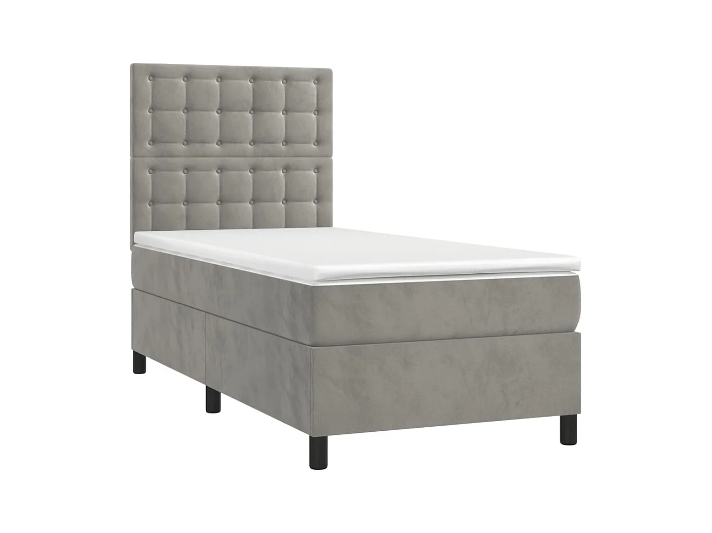 Cadre de lit LED tissu grise 203 x 100 x 128 cm TDL0207918