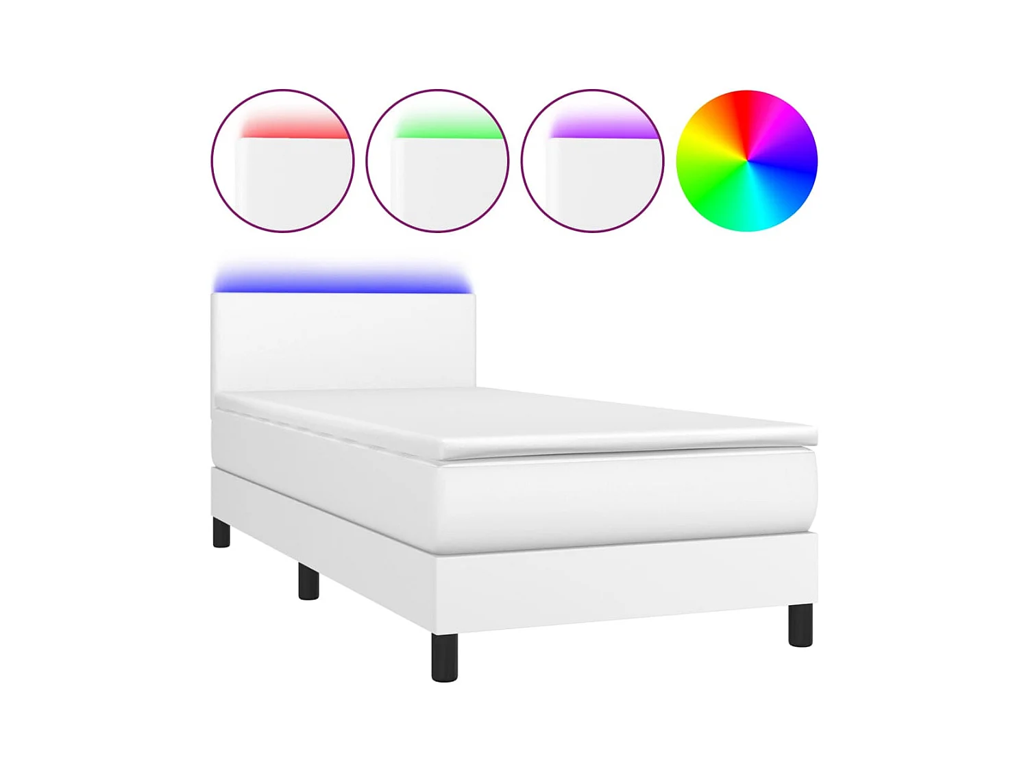 Cadre de lit LED blanche 203 x 100 x 88 cm TDL0208731