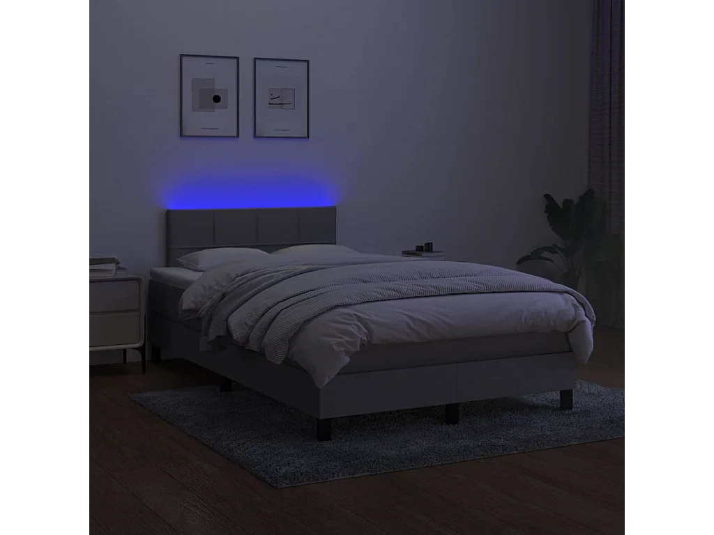 Cadre de lit LED tissu grise 203 x 120 x 88 cm TDL0207879