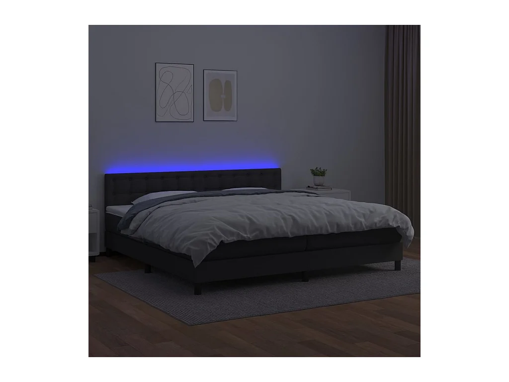 Cadre de lit LED noire 100 x 200 x 20 cm TDL0209132