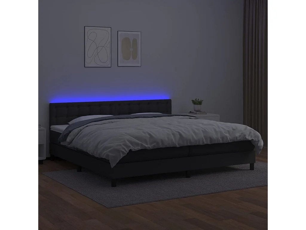 Cadre de lit LED noire 100 x 200 x 20 cm TDL0209132