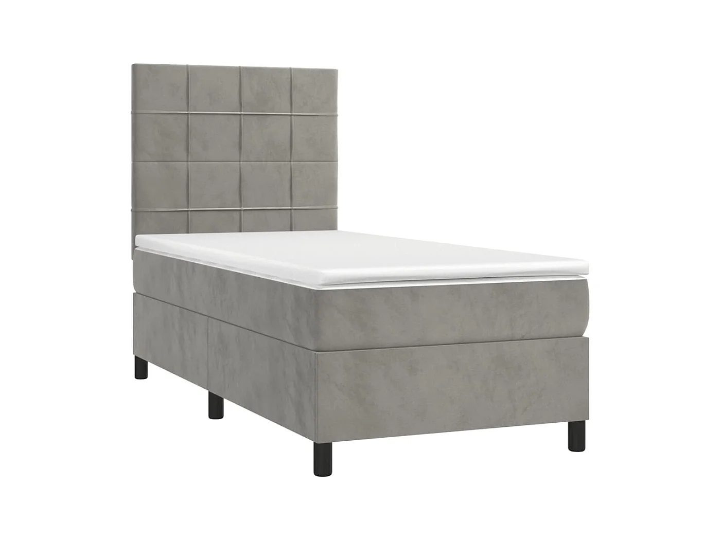 Cadre de lit LED tissu grise 203 x 100 x 128 cm TDL0207919