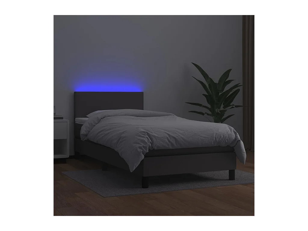 Cadre de lit LED grise 203 x 100 x 88 cm TDL0208603