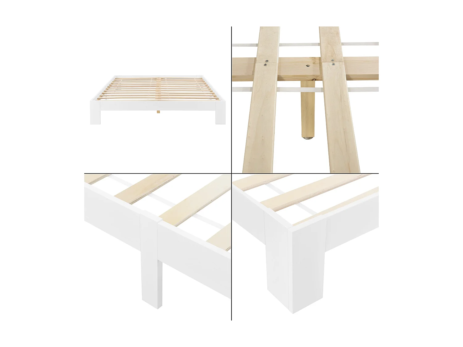 Cadre de lit 160x200 blanche 204 x 164 x 30 cm 03_0004924