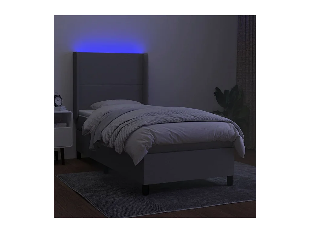 Cadre de lit LED tissu grise 203 x 103 x 128 cm TDL0207941