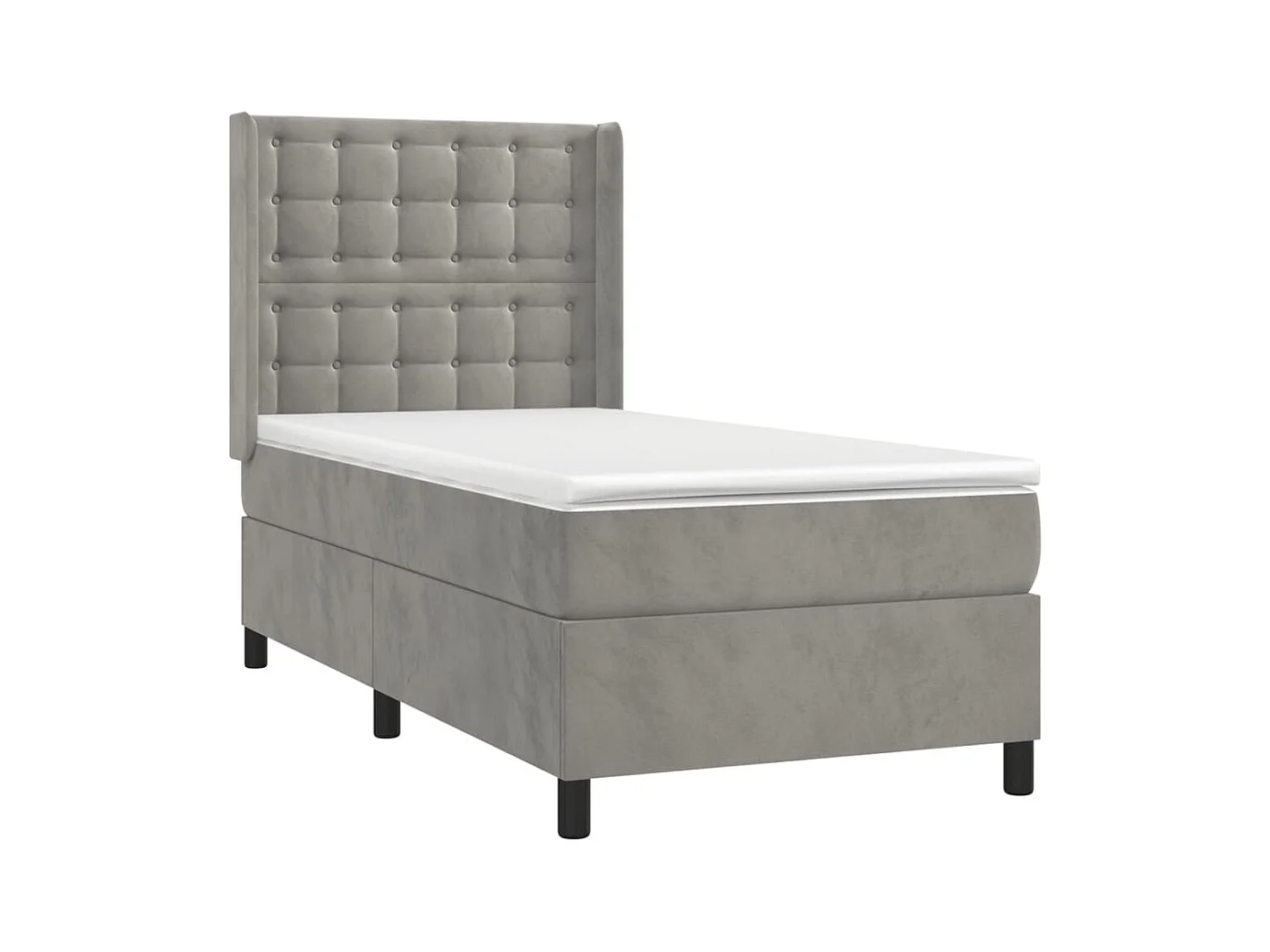 Cadre de lit LED tissu grise 203 x 103 x 128 cm TDL0207923