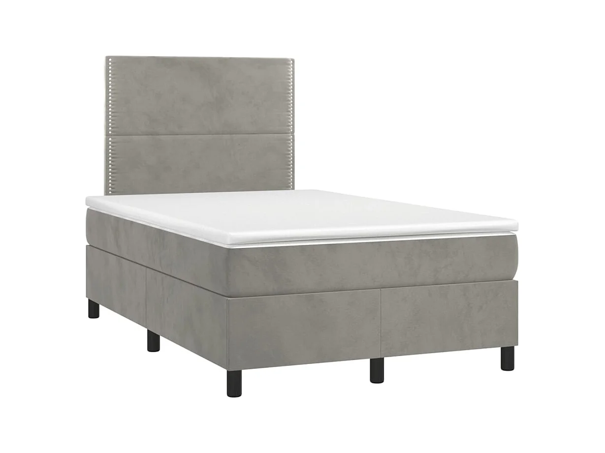 Cadre de lit LED tissu grise 203 x 120 x 128 cm TDL0207863