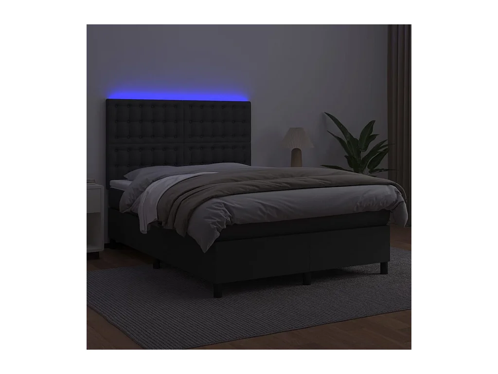 Cadre de lit LED noire 203 x 144 x 128 cm TDL0209193