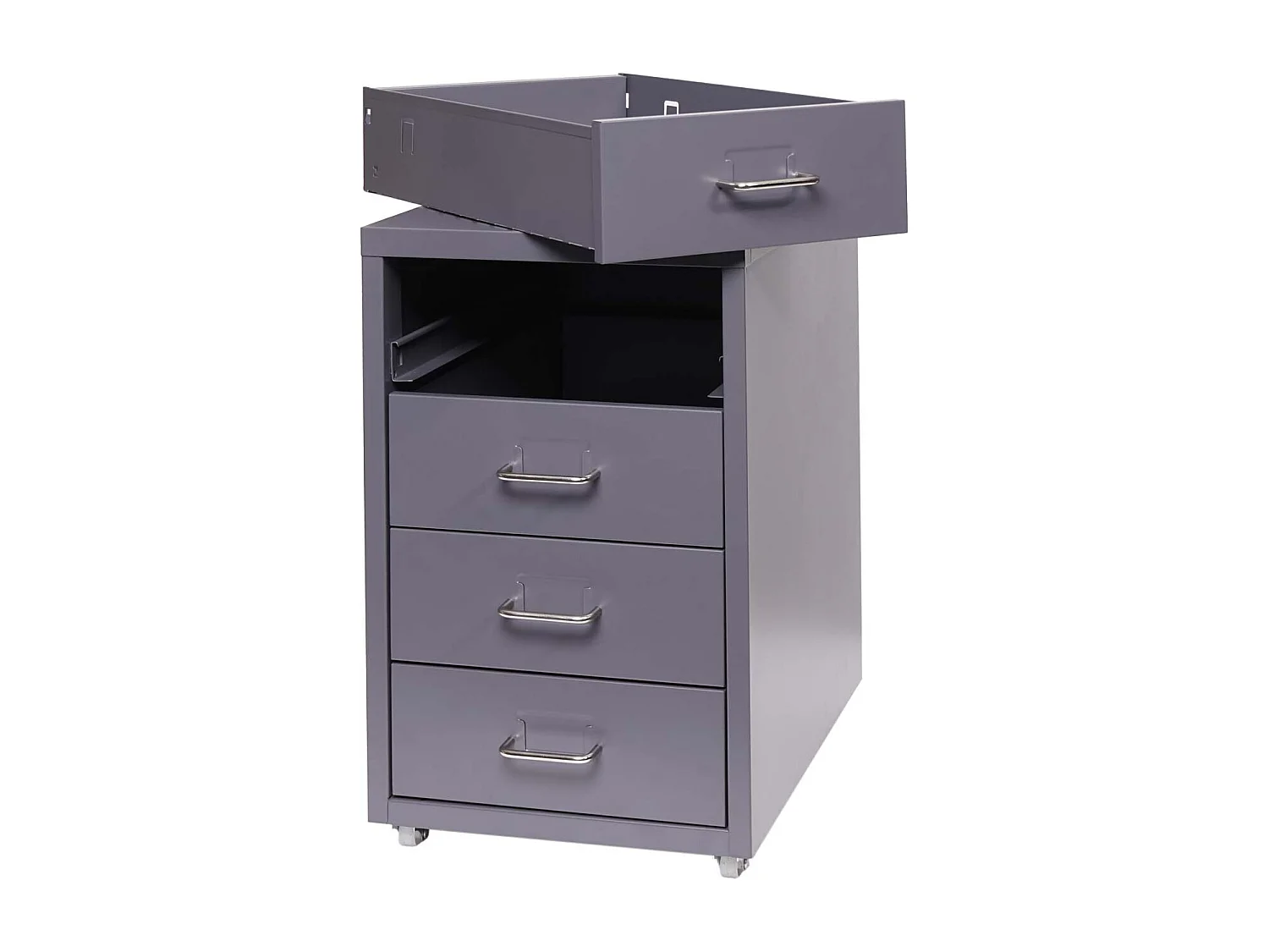 Caisson à tiroirs armoire grise 46 x 7 x 62 cm 04_0008262