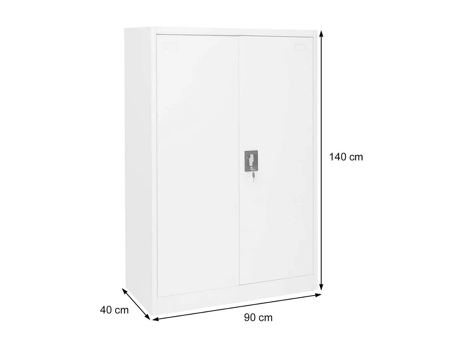 Armoire de bureau étagère métal blanche 90 x 40 x 140 cm 04_0001472