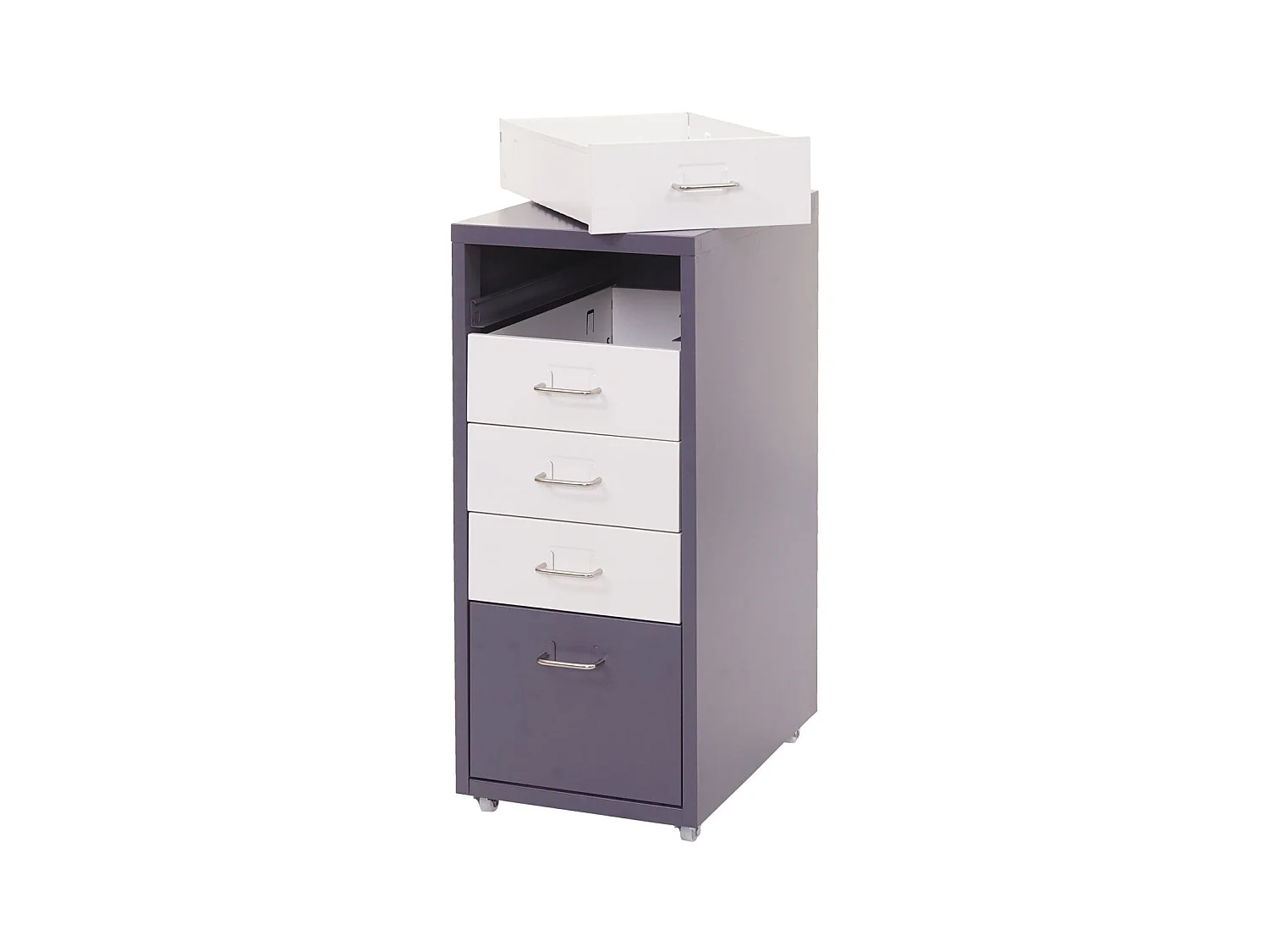 Caisson à tiroirs armoire blanche 47 x 8 x 75 cm 04_0008259