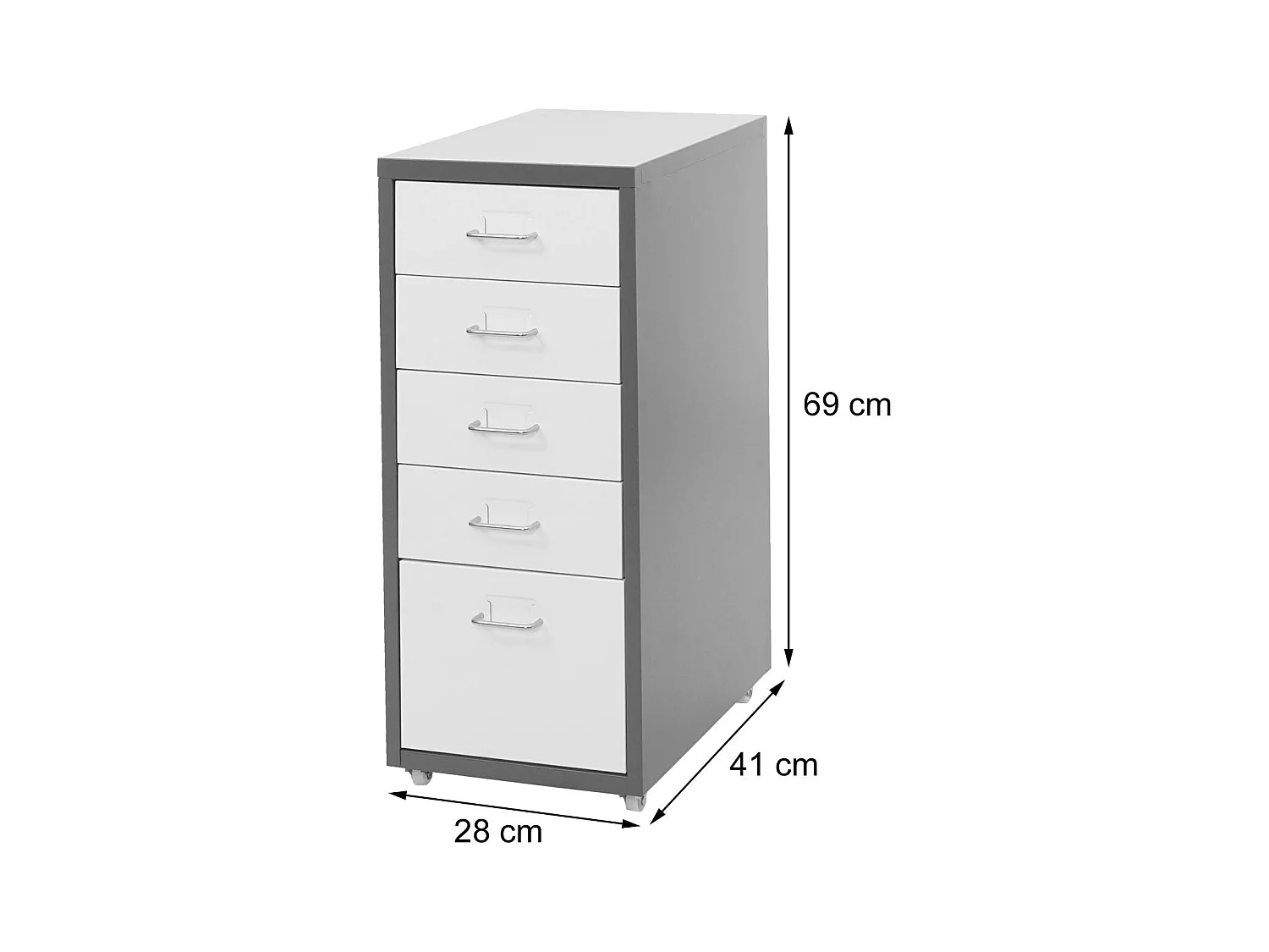 Caisson à tiroirs meuble grise 28 x 41 x 69 cm 04_0004358