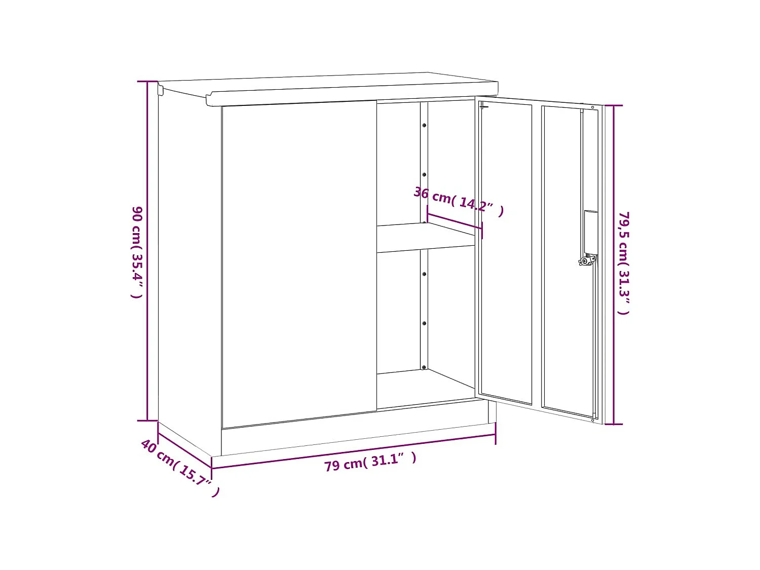 Caissons à tiroirs meuble noire 79 x 40 x 90 cm DEC024588